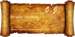 Orsós Józsua névjegykártya